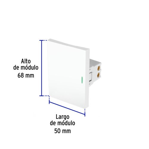 47942 - Interruptor sencillo blanco de 3 módulos, línea Lisboa