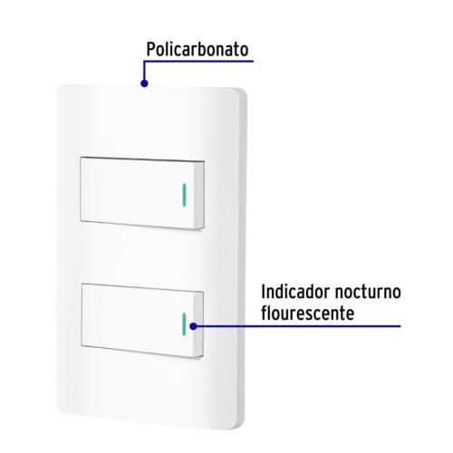 47955 - Placa armada blanca 1 interruptor y 1 de 3 vías 1 mód, Lisbo