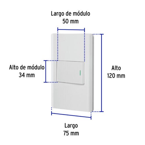 47958 - Placa armada blanca 1 interruptor 1.5 módulos, Lisboa