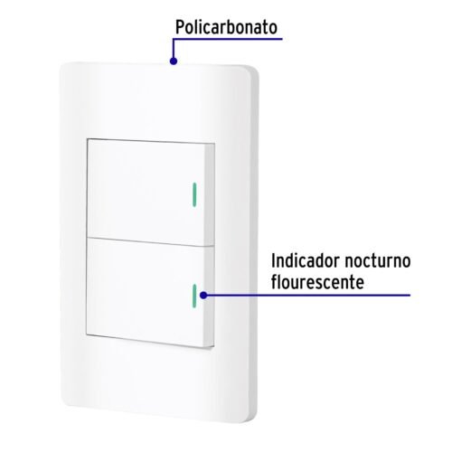 479611 47961 - Placa armada blanca 1 interruptor y 1 de 3vías 1.5mód, Lisbo