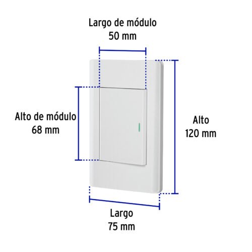47962 - Placa armada blanca 1 interruptor 3 módulos, Lisboa, Volteck