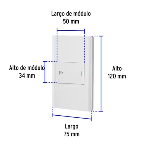 47963 - Placa armada blanca 1 interruptor de timbre 1.5 mód, Lisboa
