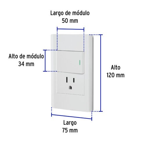 479662 47966 - Placa armada blanca interruptor y contacto 1.5 mód, Lisboa