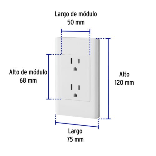 47969 - Placa armada blanca contacto dúplex 3 módulos, Lisboa