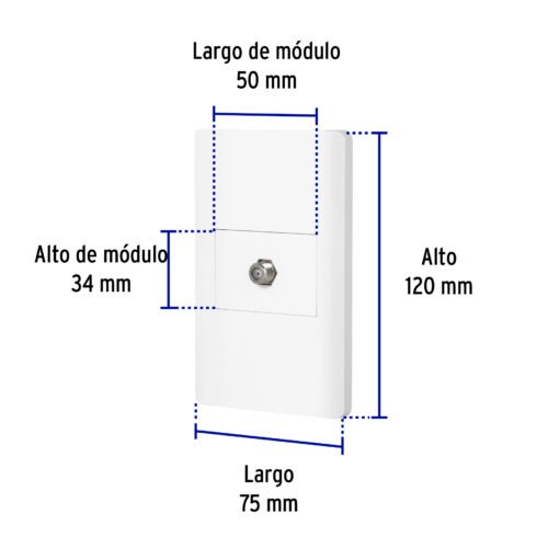 479722 47972 - Placa armada blanca 1 toma de TV, 1.5 módulos, Lisboa