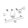 479732 47973 - Juego de 6 accesorios para baño acabado cromo, Foset Tubig