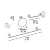 47974 - Juego de 6 accesorios para baño acabado satín, Foset Tubig