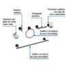 47975 - Juego de 6 accesorios para baño acabado negro, Foset Tubig