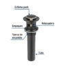 479811 47981 - Contra p/lavabo, 1-1/4", con rebosadero, push, latón, negro