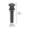 479812 47981 - Contra p/lavabo, 1-1/4", con rebosadero, push, latón, negro