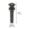 479822 47982 - Contra p/lavabo, 1-1/4", sin rebosadero, push, latón, negro