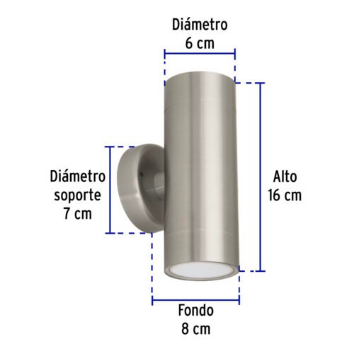 48009 - Arbotante satín de LED 10 W de acento 2 spots luz cálida