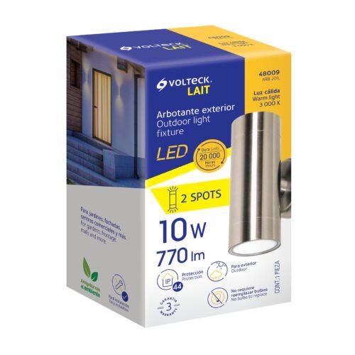 48009 - Arbotante satín de LED 10 W de acento 2 spots luz cálida