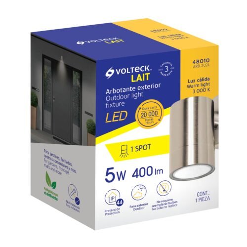 48010 - Arbotante satín de LED 5 W de acento 1 spot luz cálida