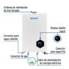 48016 - Calentador instantáneo modulante, 16L, 3 serv, gas LP, Foset
