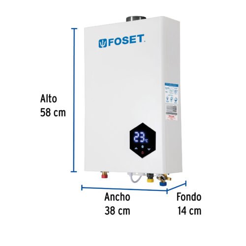 48017 - Calentador instantáneo modulante, 24L, 4 serv, gas LP, Foset