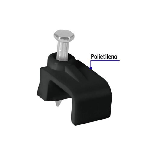 48035 - Bolsa con 20 grapas negras de 6 x 9.5 mm para cable plano