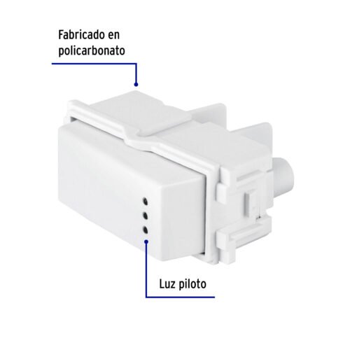 48053 - Interruptor sencillo con luz piloto, línea Italiana, blanco