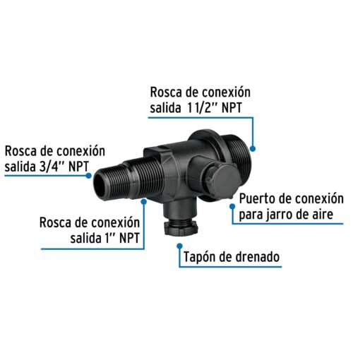 48070 - Multiconector polipropileno para tinaco, sin válvula, Foset