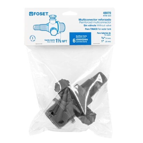 48070 - Multiconector polipropileno para tinaco, sin válvula, Foset