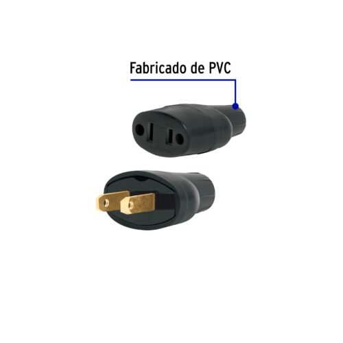 480741 48074 - Clavija y contacto de hule, bolsa con 2 pzas, Volteck