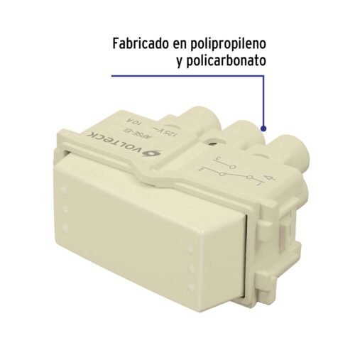 48083 - Interruptor de 3 vías, línea Italiana, color marfil, Volteck