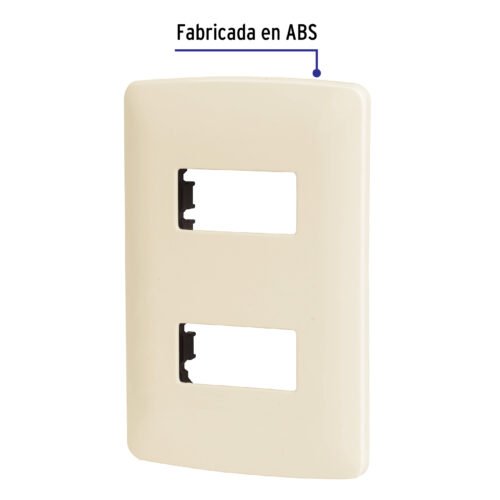 480891 48089 - Placa 2 módulos de ABS, línea Italiana, color marfil