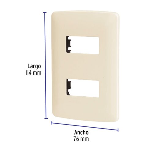 480892 48089 - Placa 2 módulos de ABS, línea Italiana, color marfil