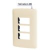 480901 48090 - Placa 3 módulos de ABS, línea Italiana, color marfil