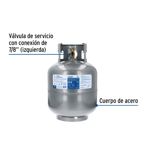 48107 - Cilindro portátil para gas LP, 20lb (9kg) Foset