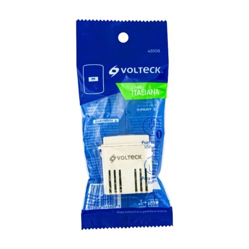 48108 - Módulo puerto USB, línea Italiana, color marfil, Volteck