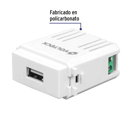 48109 - Módulo puerto USB, línea Italiana, color blanco, Volteck