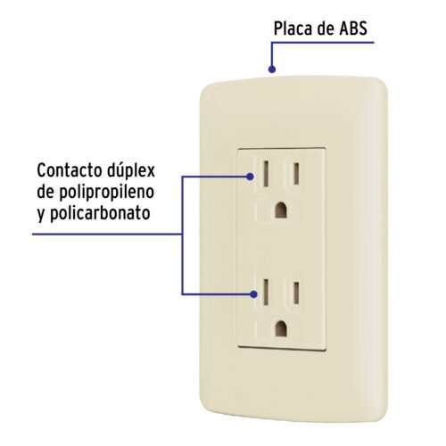 48110 - Contacto dúplex aterrizado, color marfil, línea Italiana 