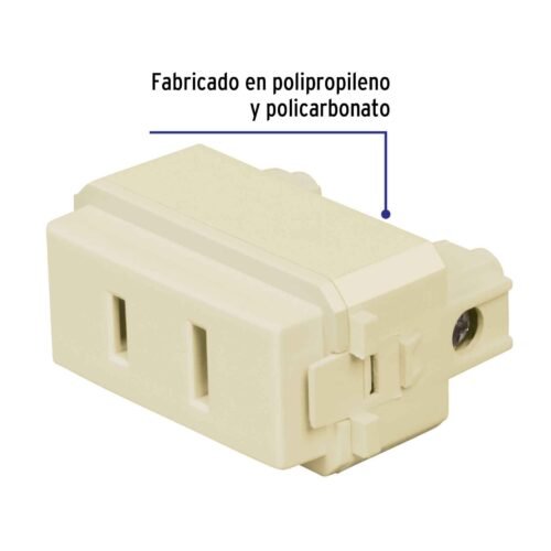 48111 - Contacto sencillo, 2 polos sin tierra, línea Italiana,marfil
