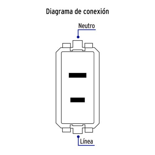 48111 - Contacto sencillo, 2 polos sin tierra, línea Italiana,marfil