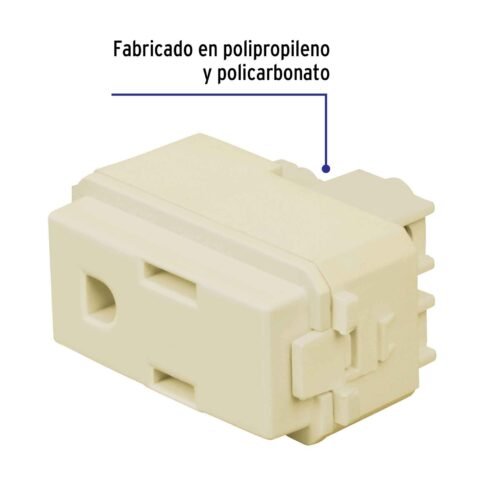 48112 - Contacto sencillo, 2 polos  tierra, línea Italiana, marfil