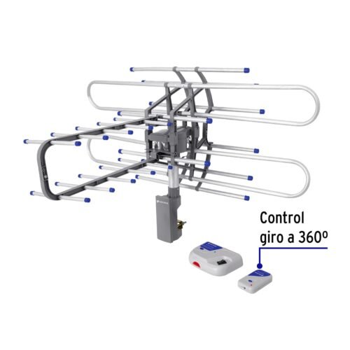 48115 - Antena aérea para TV HD, giratoria 360° con control, Volteck