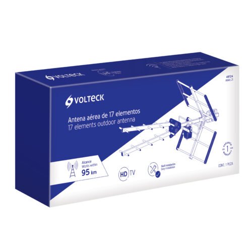 48124 - Antena aérea para TV HD, 17 elementos, Volteck