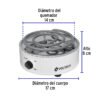 48125 - Parrilla eléctrica red. 1 quemador espiral, blanca, VOLTECK
