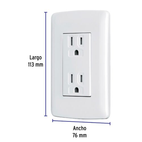 481301 48130 - Contacto dúplex aterrizado, color blanco, línea Italiana