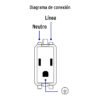 48131 - Contacto sencillo, 2 polos  tierra, línea Italiana, blanco