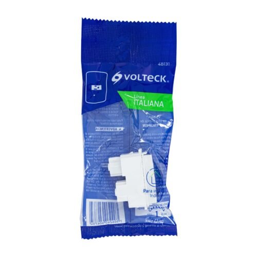 48131 - Contacto sencillo, 2 polos  tierra, línea Italiana, blanco