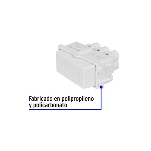 48132 - Interruptor sencillo, línea Italiana, color blanco, Volteck