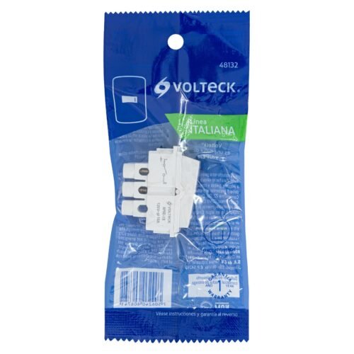 48132 - Interruptor sencillo, línea Italiana, color blanco, Volteck