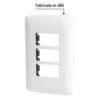 48136 - Placa 3 módulos de ABS, línea Italiana, color blanco