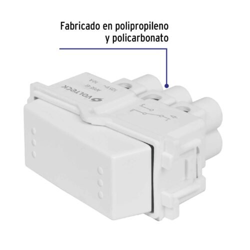 48137 - Interruptor de 3 vías, línea Italiana, color blanco, Volteck