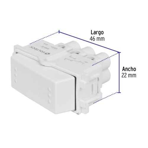 48137 - Interruptor de 3 vías, línea Italiana, color blanco, Volteck
