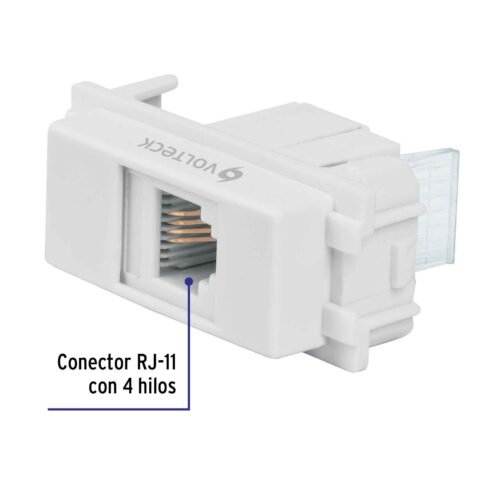 48140 - Toma de teléfono, línea Italiana, color blanco, Volteck