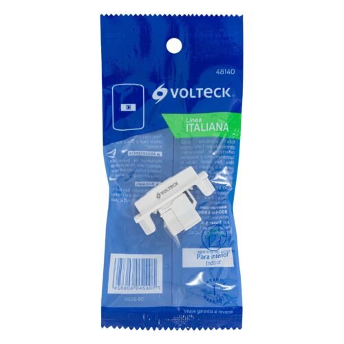 48140 - Toma de teléfono, línea Italiana, color blanco, Volteck