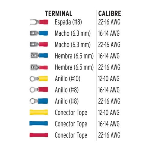 481421 48142 - Juego de 55 terminales aisladas para cable, Volteck